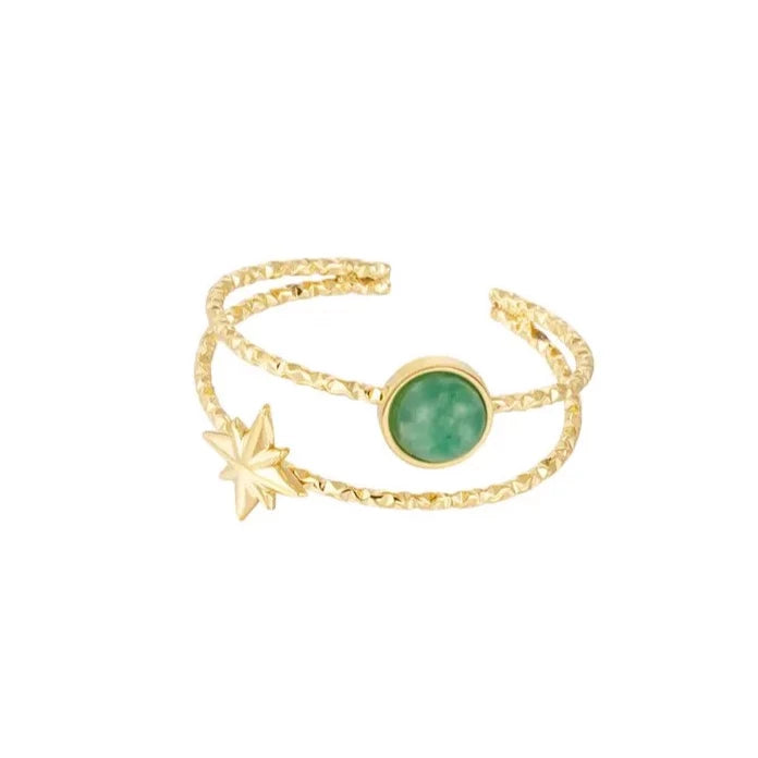DOUBLE STAR Ring - Green