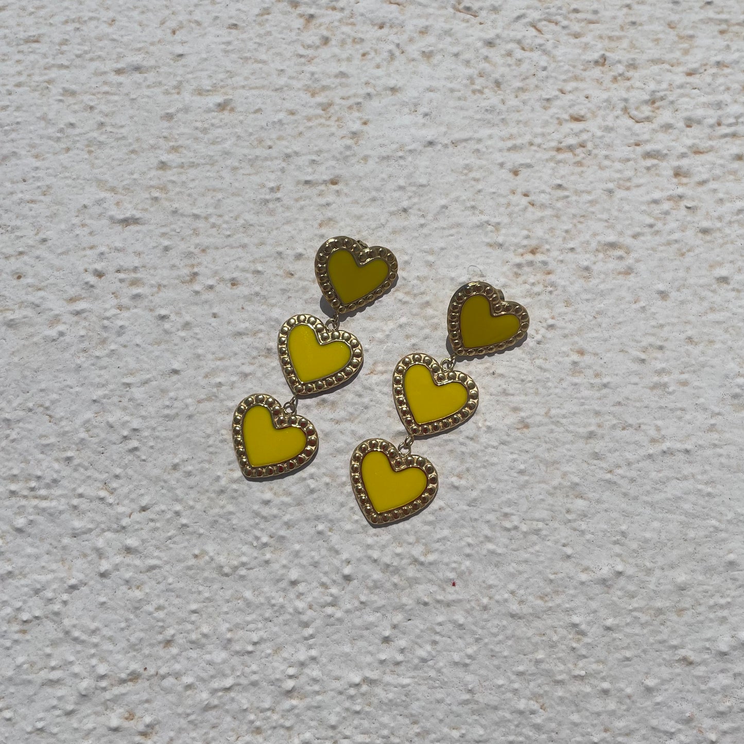 Heart Earrings - Yellow