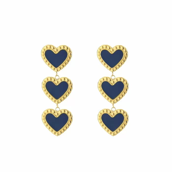 HEART Earrings - Dark Blue