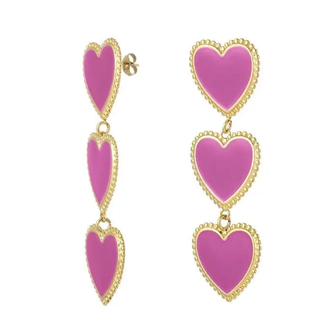 HEART Earrings - Pink