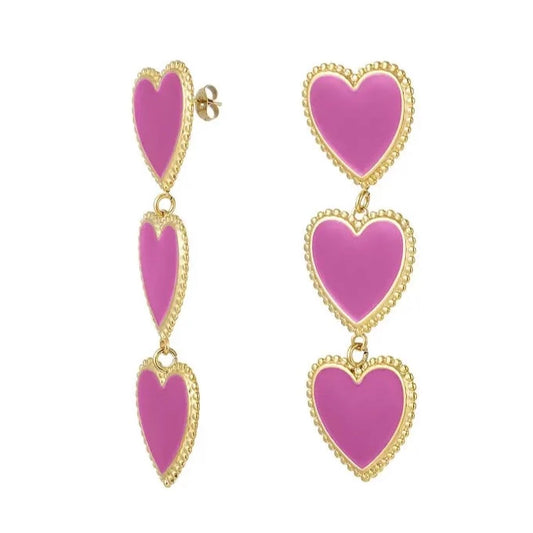 HEART Earrings - Pink