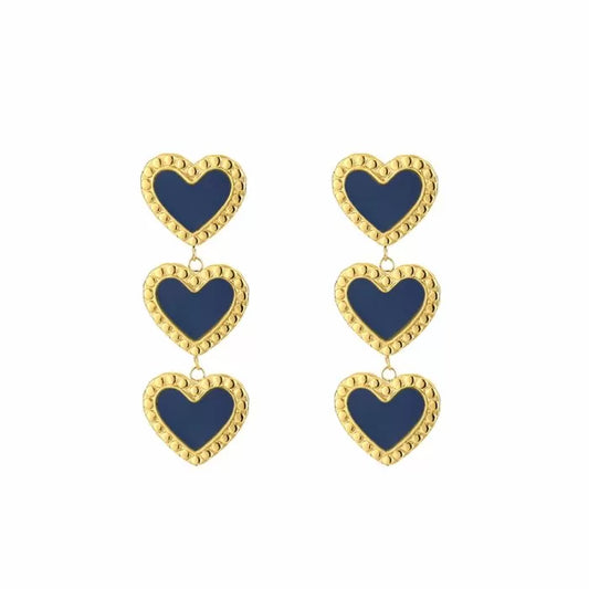 HEART Earrings - Dark Blue