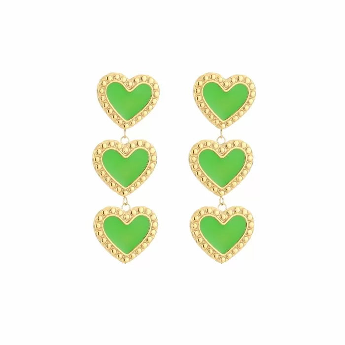HEART Earrings - Green