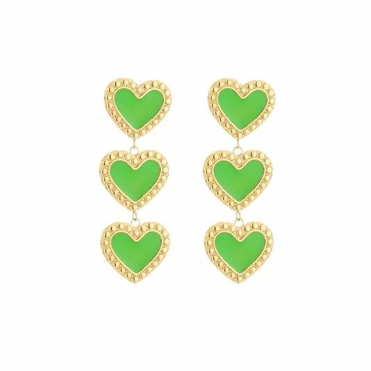 HEART Earrings - Green