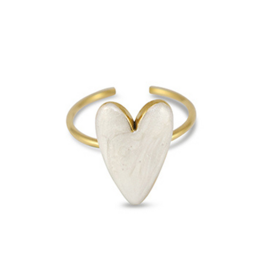 HEART Ring - Pearl White